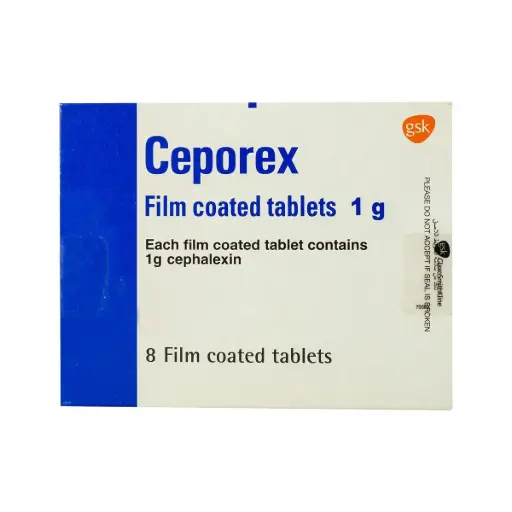 [GSK.EG-006] CEPOREX 1 GM 8 FILM COATED TABLETS